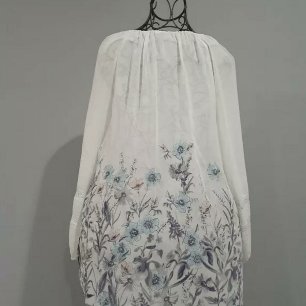 Lauren Conrad Floral Sheer Top Size L - Picture 2 of 10